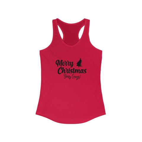 Women's Racerback Tank - Merry Christmas Yinz Fitted Cotton Tank Top for Summer Layering Tank Top - YinzerShop
