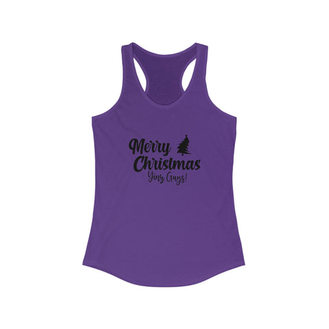 Women's Racerback Tank - Merry Christmas Yinz Fitted Cotton Tank Top for Summer Layering Tank Top - YinzerShop