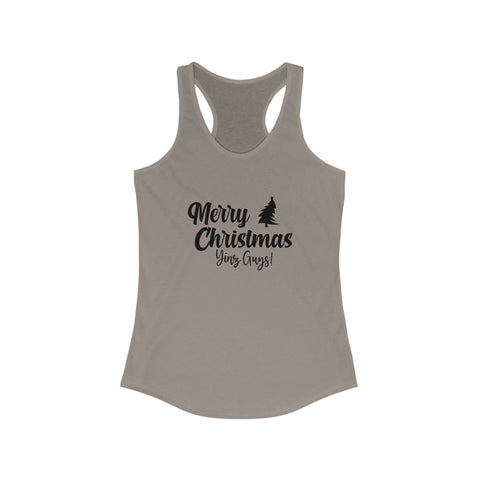 Women's Racerback Tank - Merry Christmas Yinz Fitted Cotton Tank Top for Summer Layering Tank Top - YinzerShop