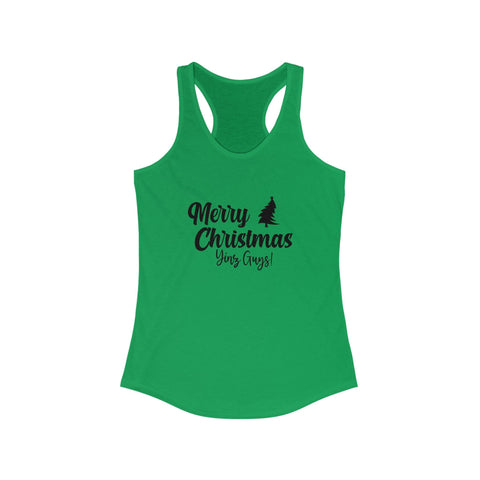 Women's Racerback Tank - Merry Christmas Yinz Fitted Cotton Tank Top for Summer Layering Tank Top - YinzerShop