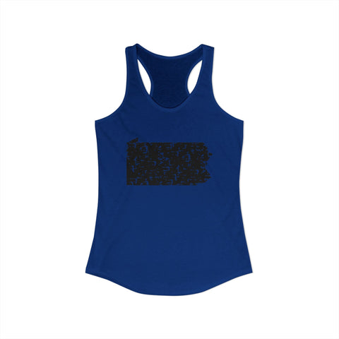 Women's Racerback Tank Pennsylvania Grunge | Slim Fit Cotton Polyester Blend Top Tank Top - YinzerShop