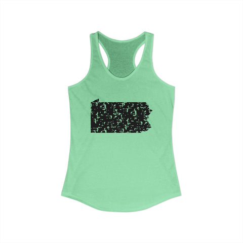 Women's Racerback Tank Pennsylvania Grunge | Slim Fit Cotton Polyester Blend Top Tank Top - YinzerShop
