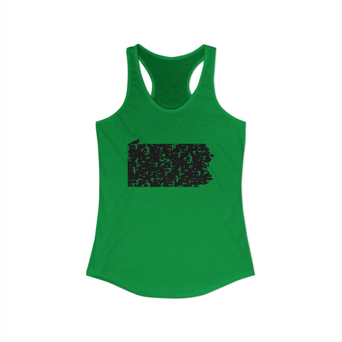 Women's Racerback Tank Pennsylvania Grunge | Slim Fit Cotton Polyester Blend Top Tank Top - YinzerShop