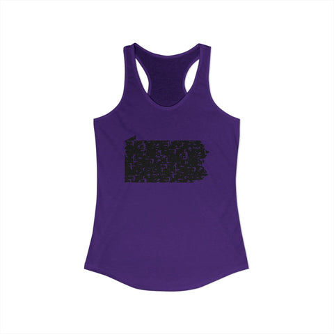 Women's Racerback Tank Pennsylvania Grunge | Slim Fit Cotton Polyester Blend Top Tank Top - YinzerShop