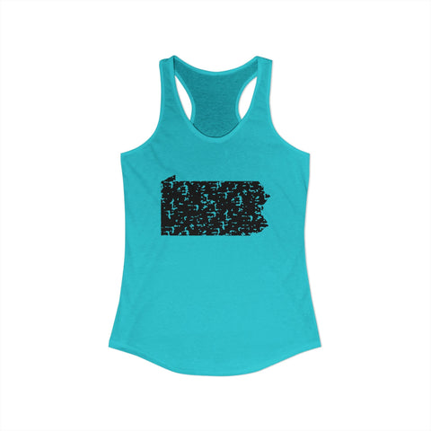 Women's Racerback Tank Pennsylvania Grunge | Slim Fit Cotton Polyester Blend Top Tank Top - YinzerShop