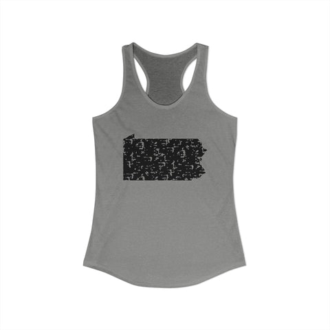 Women's Racerback Tank Pennsylvania Grunge | Slim Fit Cotton Polyester Blend Top Tank Top - YinzerShop
