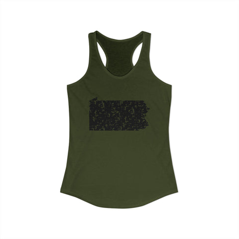 Women's Racerback Tank Pennsylvania Grunge | Slim Fit Cotton Polyester Blend Top Tank Top - YinzerShop