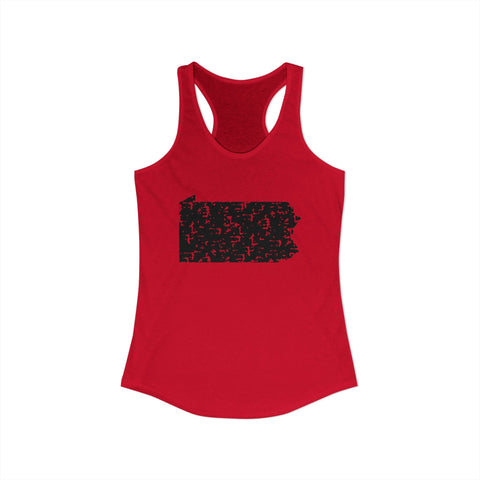 Women's Racerback Tank Pennsylvania Grunge | Slim Fit Cotton Polyester Blend Top Tank Top - YinzerShop