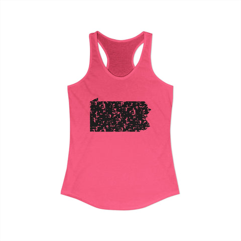 Women's Racerback Tank Pennsylvania Grunge | Slim Fit Cotton Polyester Blend Top Tank Top - YinzerShop