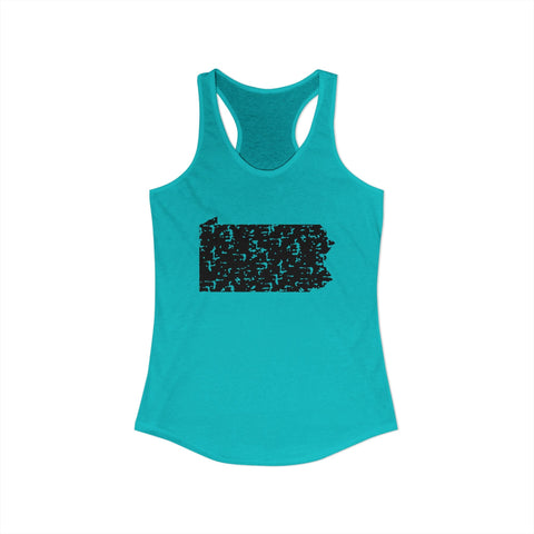 Women's Racerback Tank Pennsylvania Grunge | Slim Fit Cotton Polyester Blend Top Tank Top - YinzerShop