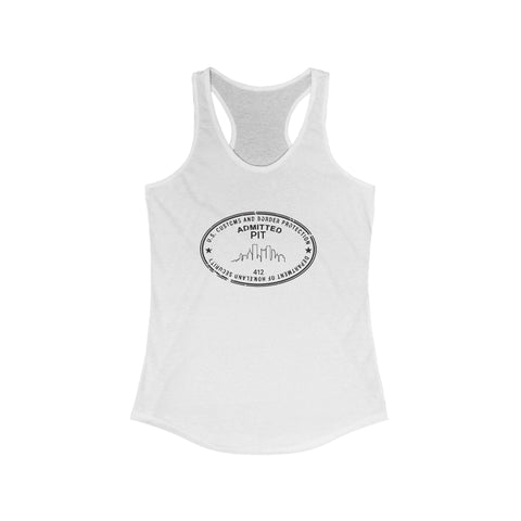 Women's Racerback Tank - Pittsburgh Border Stamp | Fitted Cotton Polyester Blend Top Tank Top - YinzerShop