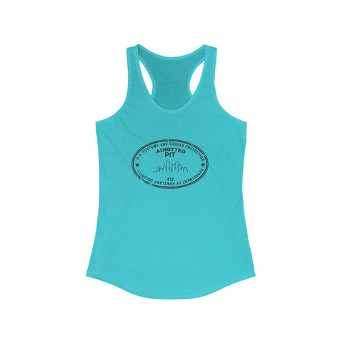Women's Racerback Tank - Pittsburgh Border Stamp | Fitted Cotton Polyester Blend Top Tank Top - YinzerShop