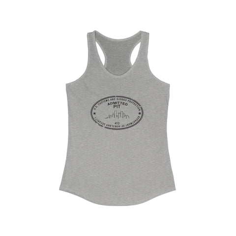 Women's Racerback Tank - Pittsburgh Border Stamp | Fitted Cotton Polyester Blend Top Tank Top - YinzerShop