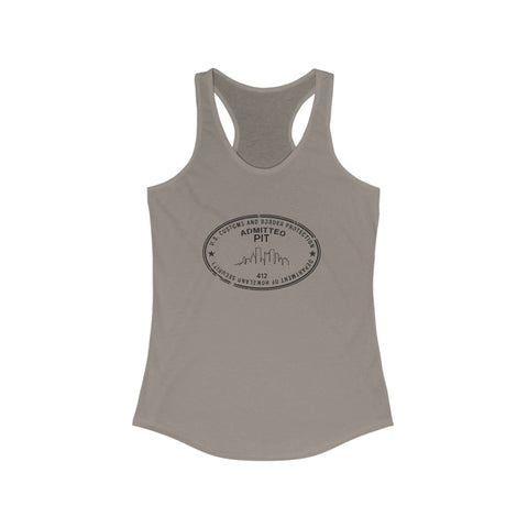 Women's Racerback Tank - Pittsburgh Border Stamp | Fitted Cotton Polyester Blend Top Tank Top - YinzerShop