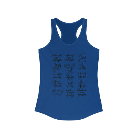 Women's Racerback Tank - Pittsburgh Bridges Doodle Lightweight Cotton Polyester Blend Top Tank Top - YinzerShop