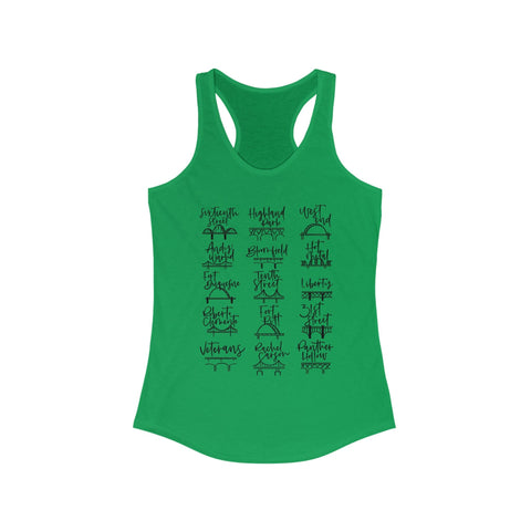 Women's Racerback Tank - Pittsburgh Bridges Doodle Lightweight Cotton Polyester Blend Top Tank Top - YinzerShop