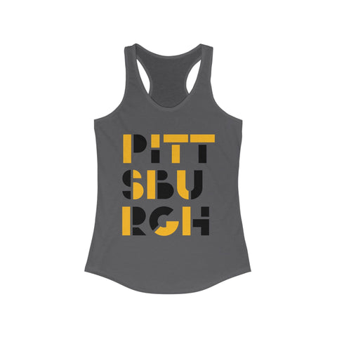 Women's Racerback Tank - Pittsburgh City Art Fitted Lightweight Cotton Polyester Blend Tank Top - YinzerShop