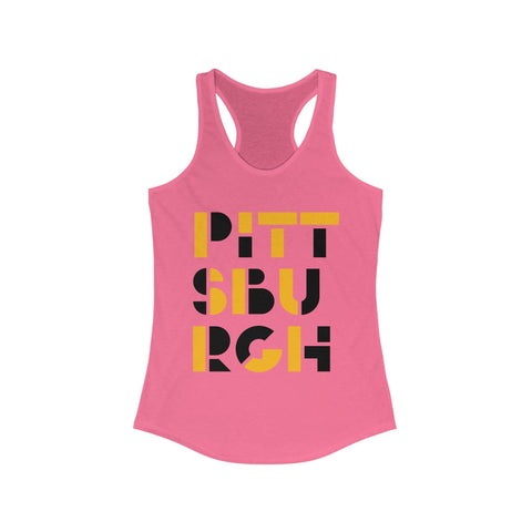 Women's Racerback Tank - Pittsburgh City Art Fitted Lightweight Cotton Polyester Blend Tank Top - YinzerShop