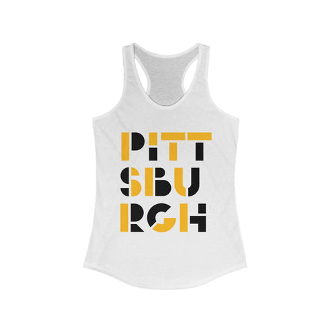 Women's Racerback Tank - Pittsburgh City Art Fitted Lightweight Cotton Polyester Blend Tank Top - YinzerShop