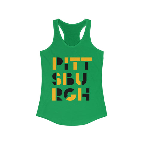 Women's Racerback Tank - Pittsburgh City Art Fitted Lightweight Cotton Polyester Blend Tank Top - YinzerShop