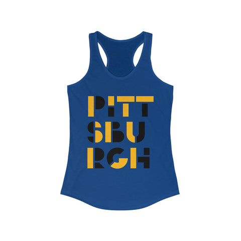 Women's Racerback Tank - Pittsburgh City Art Fitted Lightweight Cotton Polyester Blend Tank Top - YinzerShop