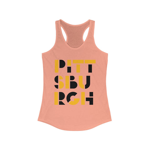 Women's Racerback Tank - Pittsburgh City Art Fitted Lightweight Cotton Polyester Blend Tank Top - YinzerShop