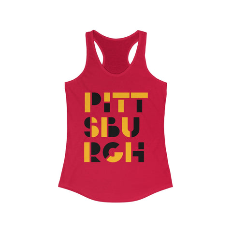Women's Racerback Tank - Pittsburgh City Art Fitted Lightweight Cotton Polyester Blend Tank Top - YinzerShop