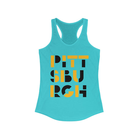 Women's Racerback Tank - Pittsburgh City Art Fitted Lightweight Cotton Polyester Blend Tank Top - YinzerShop