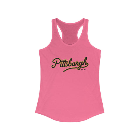 Women's Racerback Tank - Pittsburgh Faux Embroidery Fitted Lightweight Workout Top Tank Top - YinzerShop