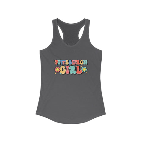 Women's Racerback Tank - Pittsburgh Girl Retro Tang Top, Lightweight Cotton Blend Tank Top - YinzerShop
