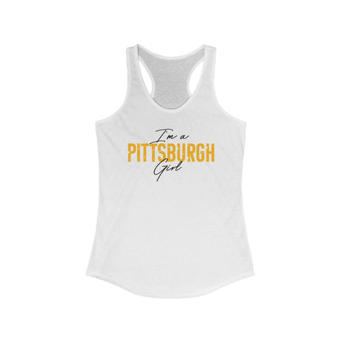 Women's Racerback Tank - Pittsburgh Girl Star Design Slim Fit Tank Top Tank Top - YinzerShop