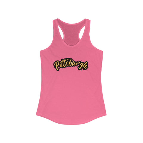 Women's Racerback Tank - Pittsburgh Grunge Next Level 1533 Fitted Lightweight Top Tank Top - YinzerShop