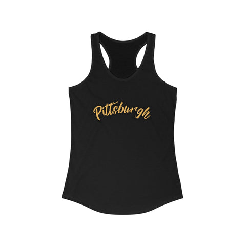 Women's Racerback Tank - Pittsburgh Grunge Next Level 1533 Fitted Lightweight Top Tank Top - YinzerShop