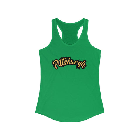 Women's Racerback Tank - Pittsburgh Grunge Next Level 1533 Fitted Lightweight Top Tank Top - YinzerShop