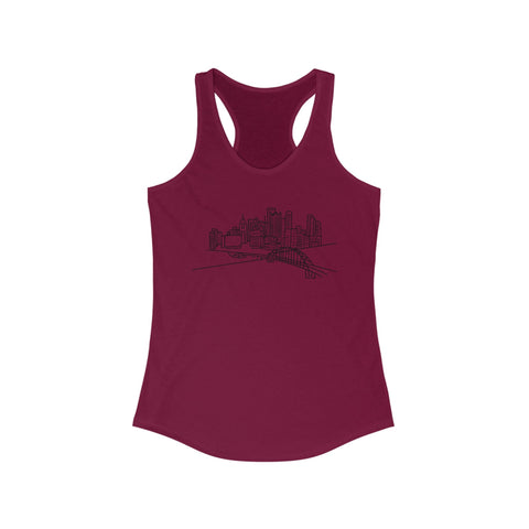 Women's Racerback Tank - Pittsburgh Skyline Slim Fit Lightweight Cotton Blend Top Tank Top - YinzerShop