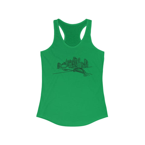 Women's Racerback Tank - Pittsburgh Skyline Slim Fit Lightweight Cotton Blend Top Tank Top - YinzerShop