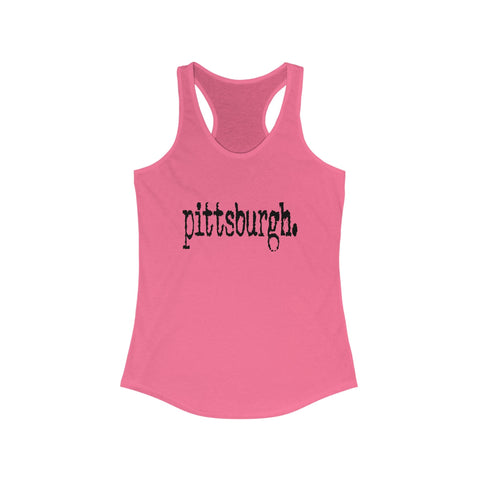 Women's Racerback Tank Pittsburgh Typewriter | Breathable Cotton Blend Athletic Tank Top Tank Top - YinzerShop