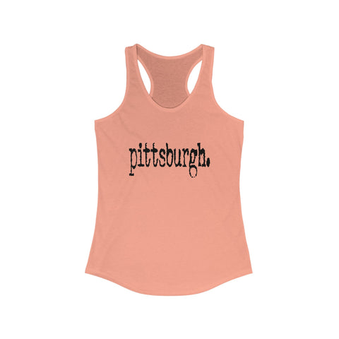 Women's Racerback Tank Pittsburgh Typewriter | Breathable Cotton Blend Athletic Tank Top Tank Top - YinzerShop