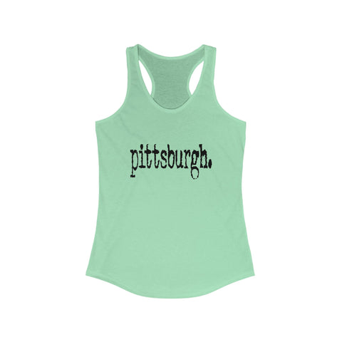 Women's Racerback Tank Pittsburgh Typewriter | Breathable Cotton Blend Athletic Tank Top Tank Top - YinzerShop
