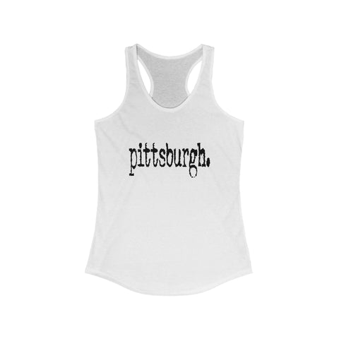 Women's Racerback Tank Pittsburgh Typewriter | Breathable Cotton Blend Athletic Tank Top Tank Top - YinzerShop