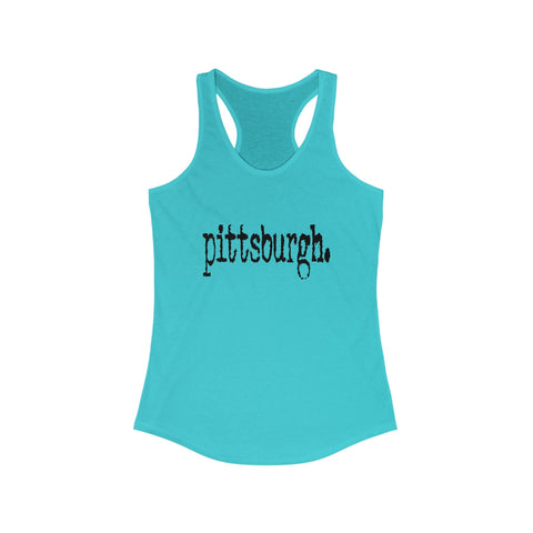 Women's Racerback Tank Pittsburgh Typewriter | Breathable Cotton Blend Athletic Tank Top Tank Top - YinzerShop