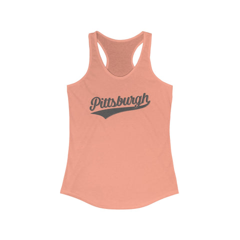 Women's Racerback Tank - Pittsburgh Varsity Retro Slim Fit Cotton Top Tank Top - YinzerShop