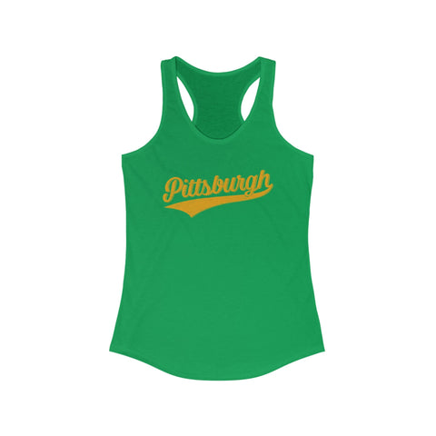Women's Racerback Tank - Pittsburgh Varsity Retro Slim Fit Cotton Top Tank Top - YinzerShop