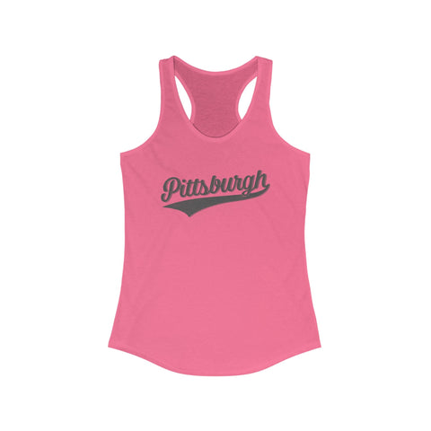 Women's Racerback Tank - Pittsburgh Varsity Retro Slim Fit Cotton Top Tank Top - YinzerShop