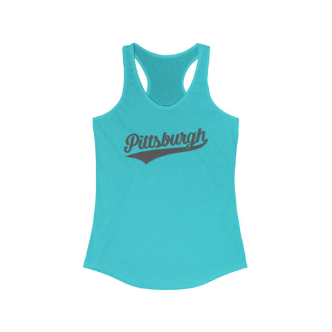 Women's Racerback Tank - Pittsburgh Varsity Retro Slim Fit Cotton Top Tank Top - YinzerShop