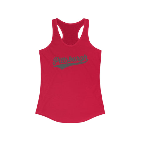 Women's Racerback Tank - Pittsburgh Varsity Retro Slim Fit Cotton Top Tank Top - YinzerShop