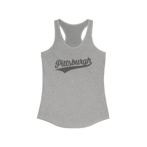 Women's Racerback Tank - Pittsburgh Varsity Retro Slim Fit Cotton Top Tank Top - YinzerShop
