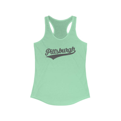Women's Racerback Tank - Pittsburgh Varsity Retro Slim Fit Cotton Top Tank Top - YinzerShop