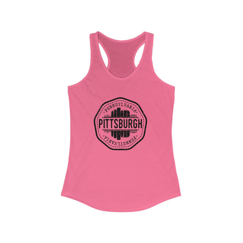 Women's Racerback Tank Pittsburgh Vintage Stamp – Lightweight Breathable Activewear Top Tank Top - YinzerShop