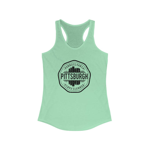 Women's Racerback Tank Pittsburgh Vintage Stamp – Lightweight Breathable Activewear Top Tank Top - YinzerShop